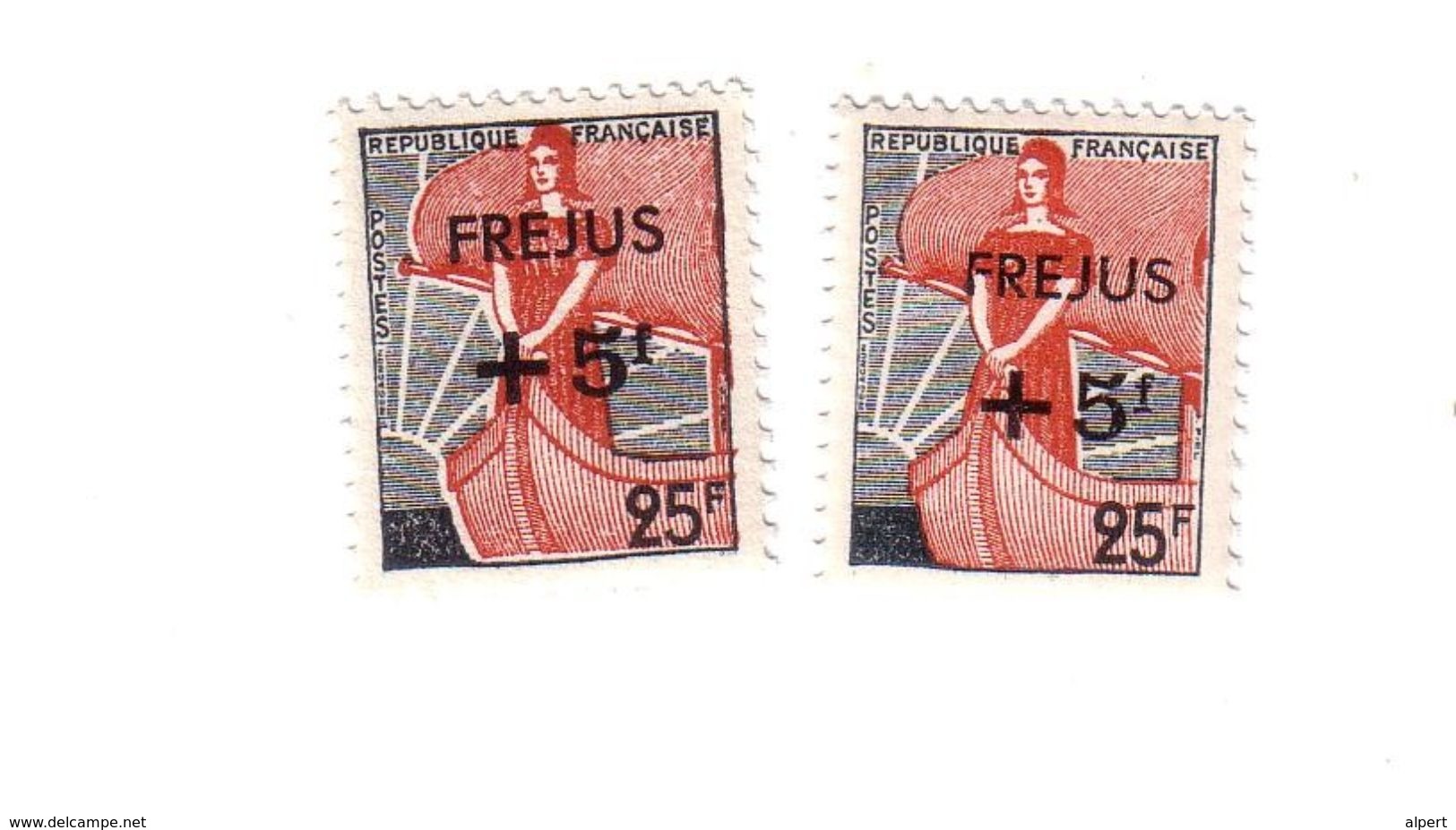 1229 C M Gris Pâle Surcharge Maigre Double Variété - 1 Normal Livré Coté Wanos Prix Bas Coté 24,50 Francs En 75) - Unused Stamps