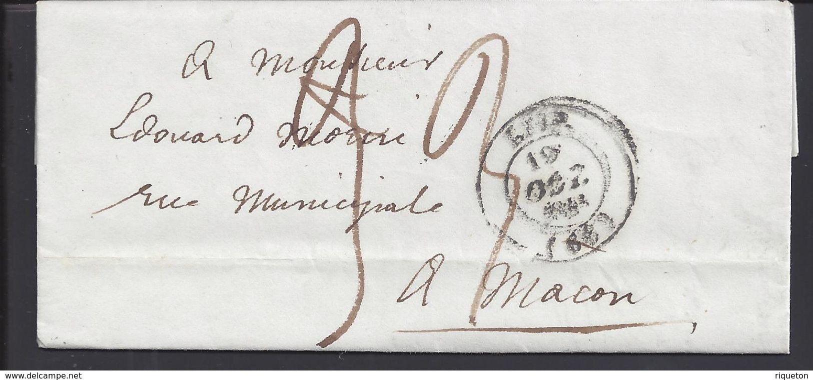 FR - 1844 - Lettre De Lyon à Destination De Macon - Taxe Manuscrite 33 - TB - - 1801-1848: Précurseurs XIX