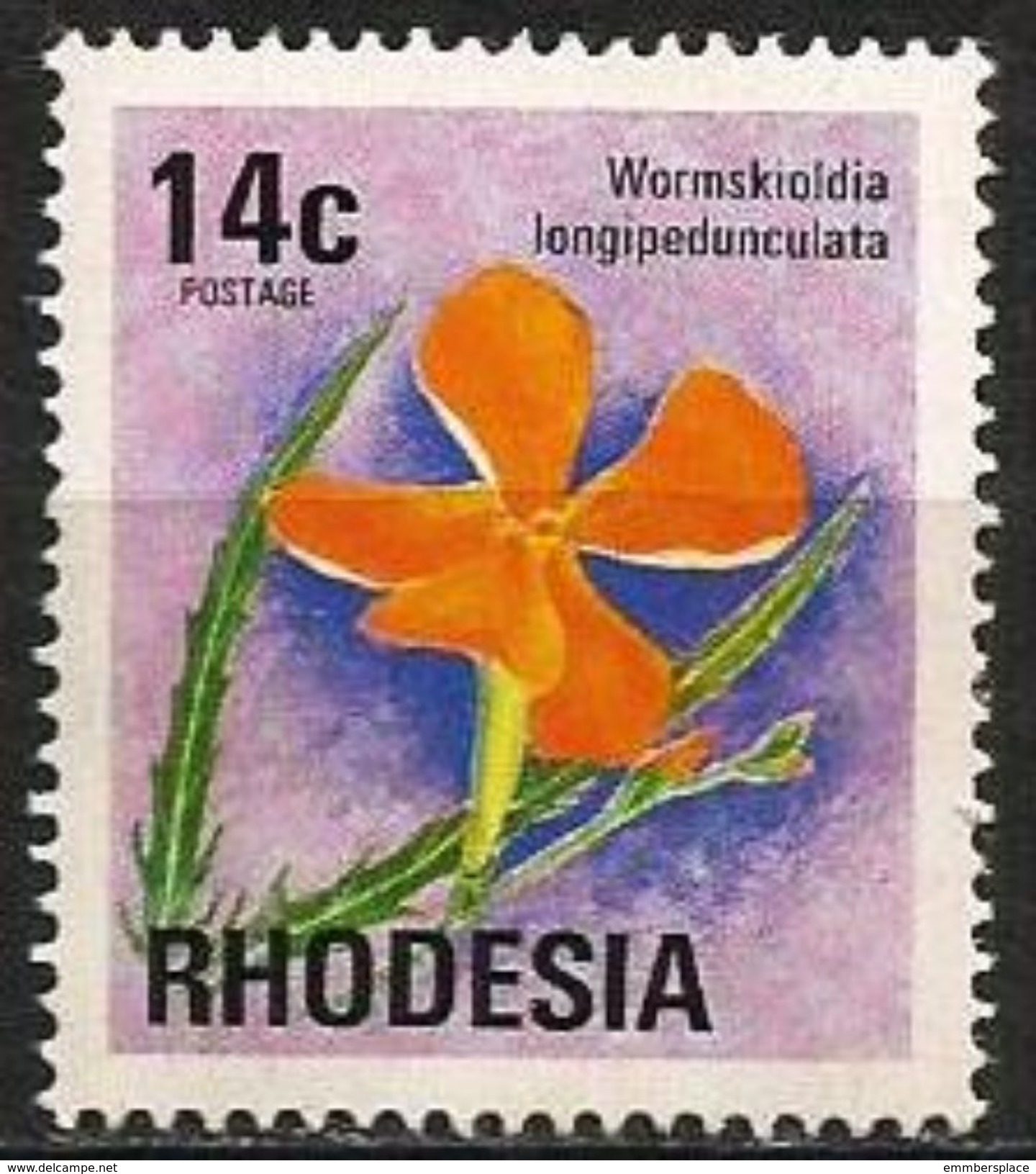 Rhodesia - 1974 Wild Pimpernel 14c MNH **   Sc 339 - Rhodesia (1964-1980)