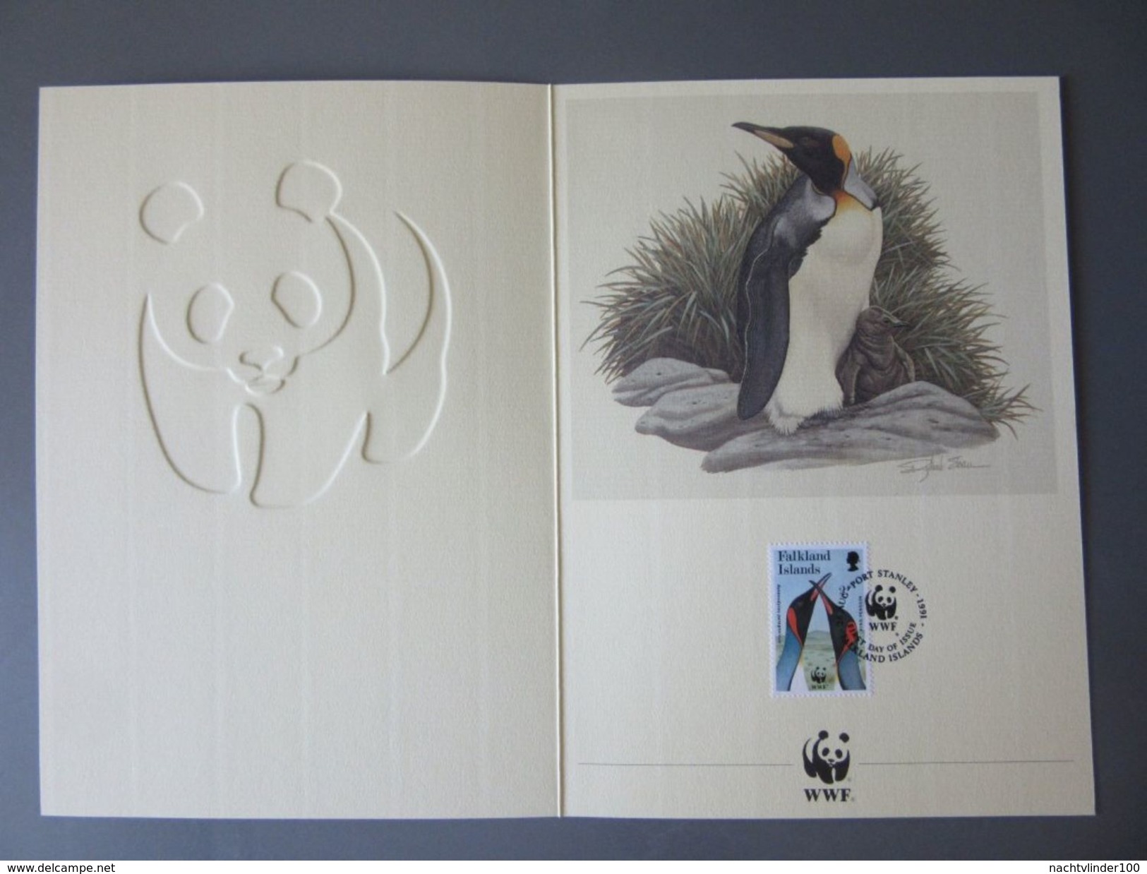 Ncw117Kb WWF FAUNA VOGELS PINGUIN PENGUINS BIRDS VÖGEL AVES OISEAUX FALKLAND ISLANDS 1991 CARD - Sonstige & Ohne Zuordnung