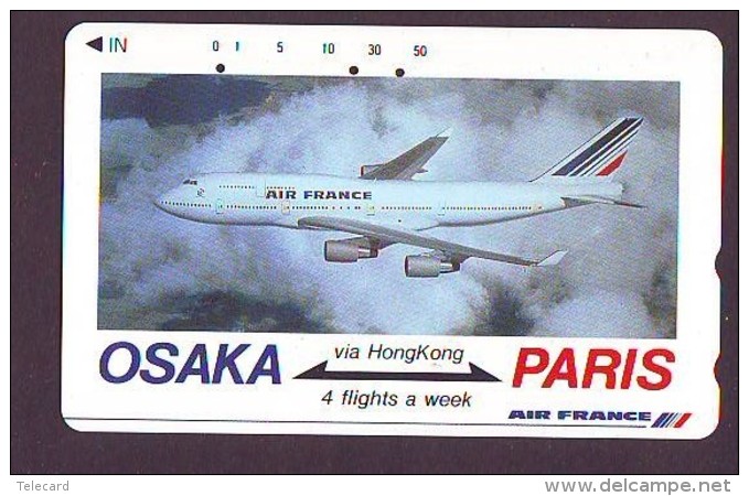 Télécarte  JAPON * AIR FRANCE * OSAKA - PARIS   (2268) * Phonecard JAPAN * Airplane * Flugzeug AVION * AIRLINES * - Vliegtuigen