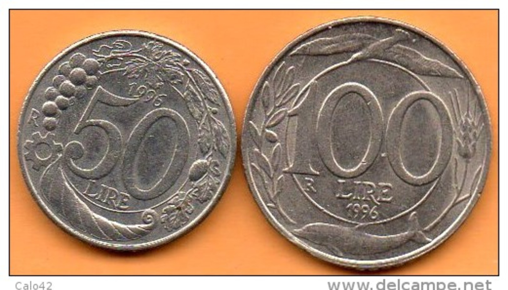 ITALIE /  ITALY  50 + 100 LIRE 1996 - 50 Lire