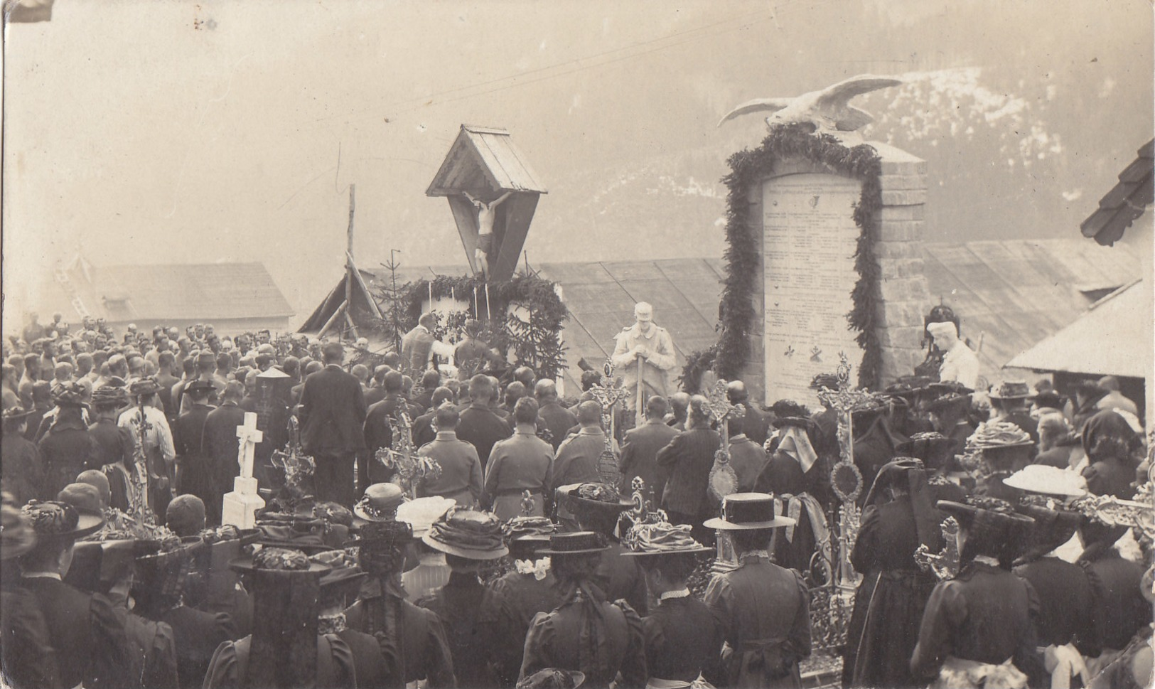 Foto Gottesdienst Feldmesse Feldgeistlicher K.u.K. Österreich Ungarn Friedhof Deutsche Soldaten 1.Weltkrieg - Guerra, Militari