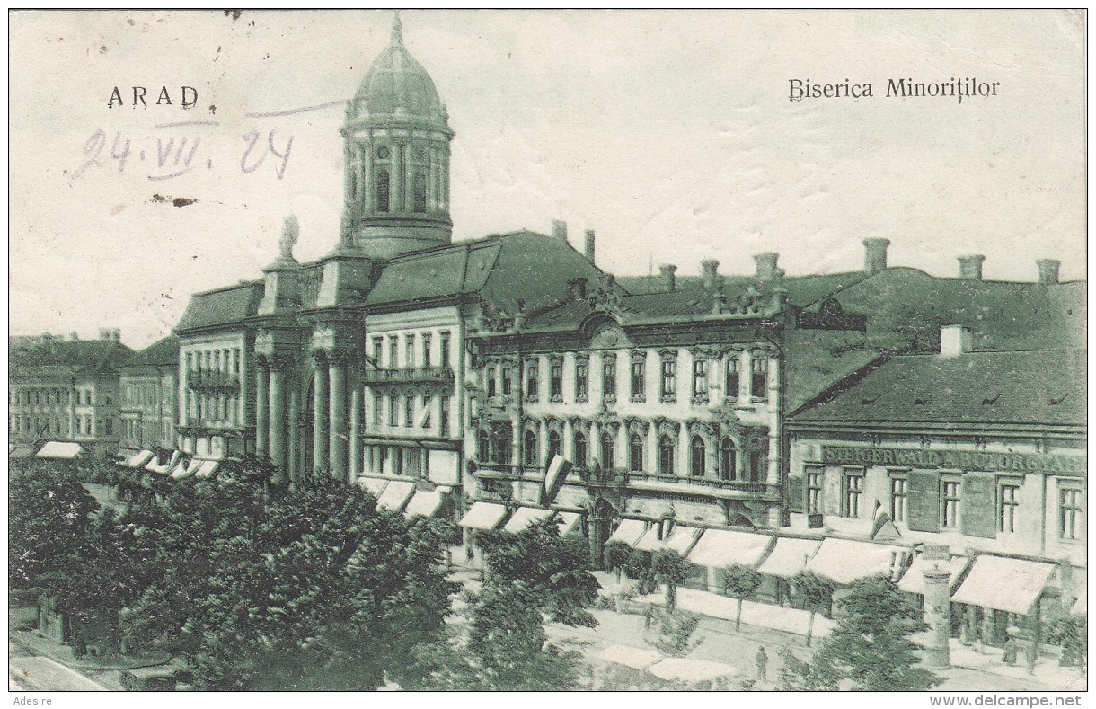 ARAD - Biserica Minorittilor, Gel.1924?, 3 Fach Frankiert - Rumänien