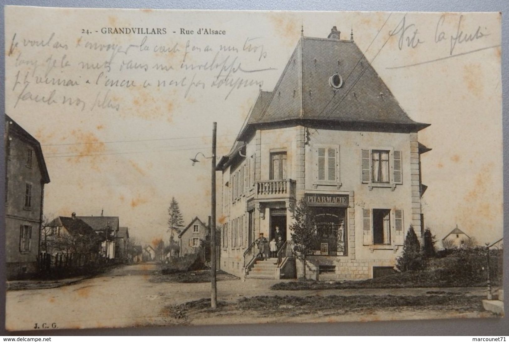 90 CPA 1915 GRANDVILLARS RUE D'ALSACE - Grandvillars