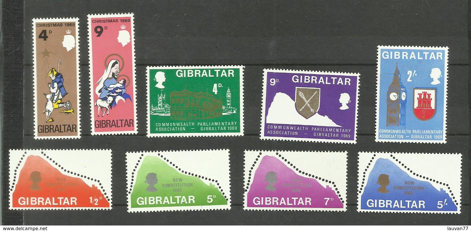 Gibraltar N°215 à 223 Neufs** Cote 4.55 Euros - Gibraltar