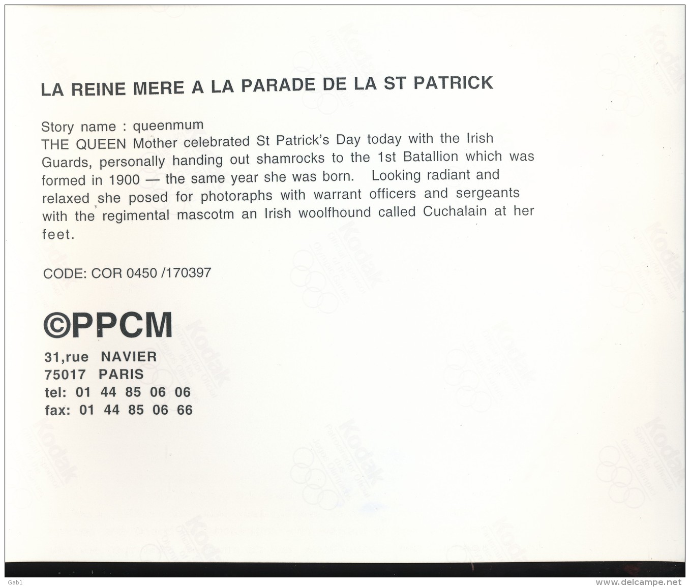 La Reine Mere A La Parade De La St Patrick  --17/03/97 - Personnes Identifiées