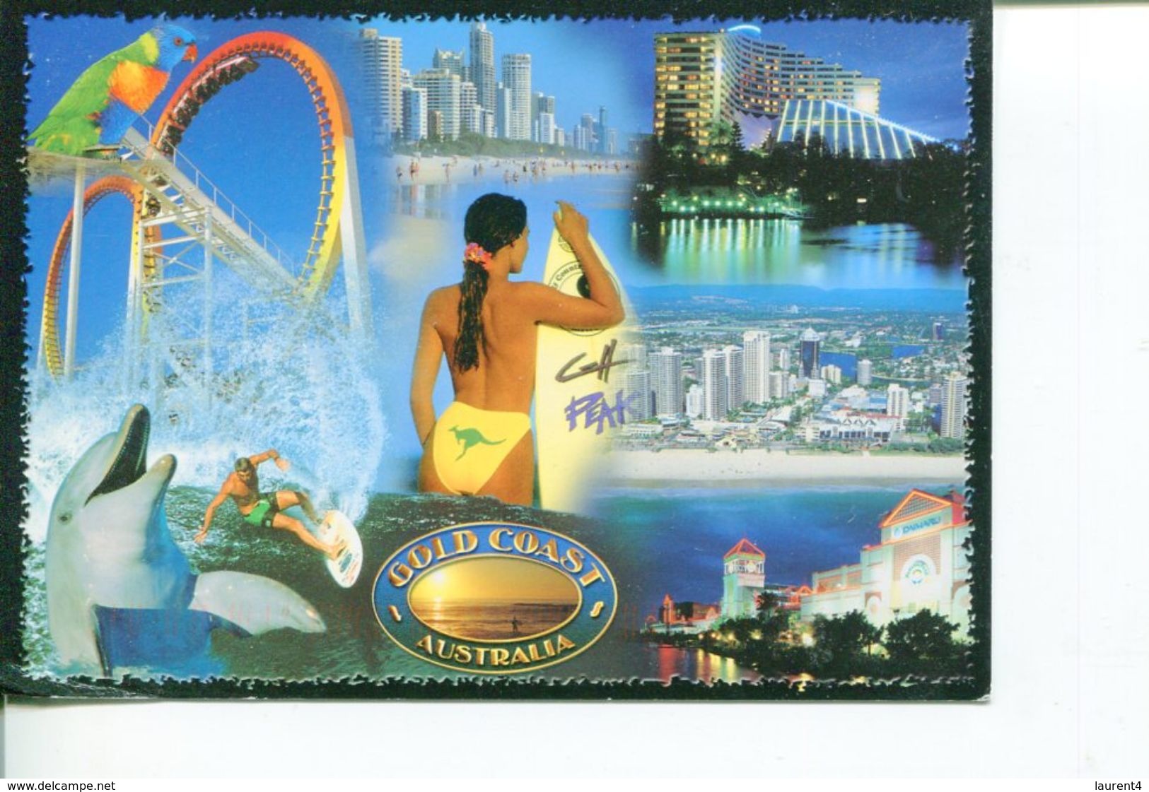 (818) Australia - (with Stamp At Back Of Card) - QLD - Gold Coast - Gold Coast