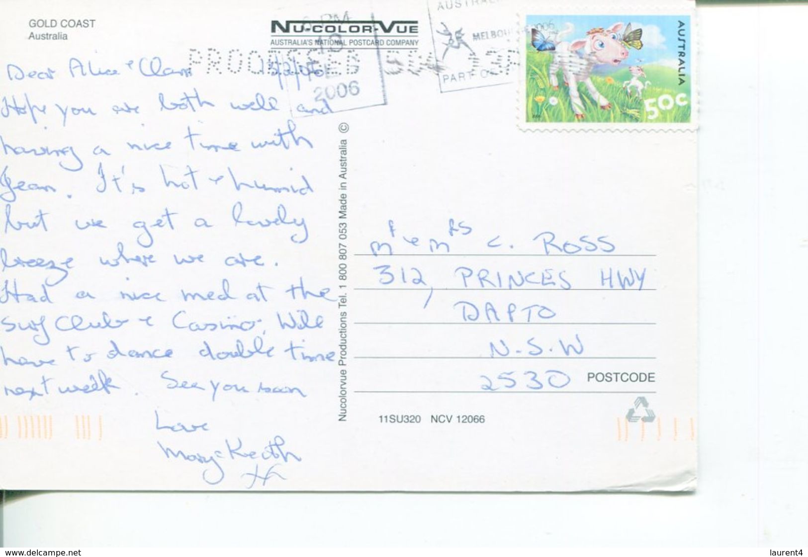 (818) Australia - (with Stamp At Back Of Card) - QLD - Gold Coast - Gold Coast