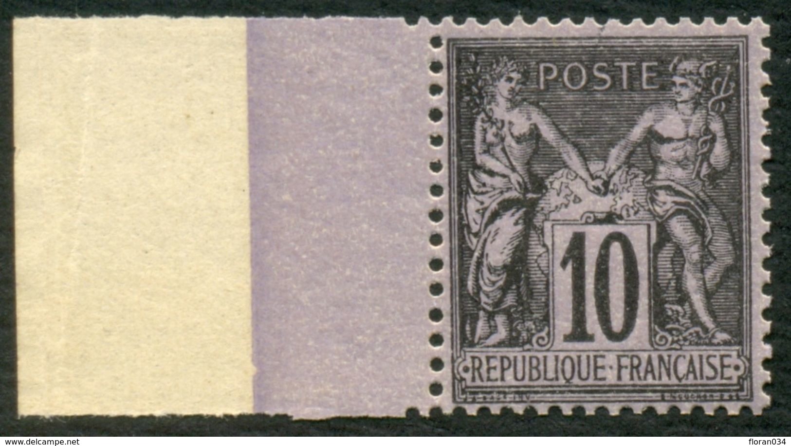 France N° 89 Neuf ** (MNH) Centra.Parfait - Signé A.Brun  Cote 120 Euros LUXE - 1876-1878 Sage (Type I)