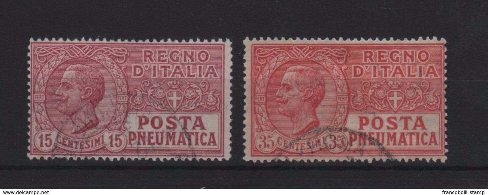 1927-38 Posta Pneumatica 15 C. 35 C. Serie Cpl - Usati