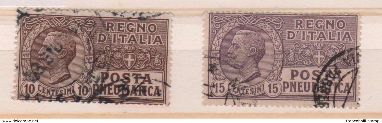 1913-23 Posta Pneumatica 10 C. 15 C. US - Usati