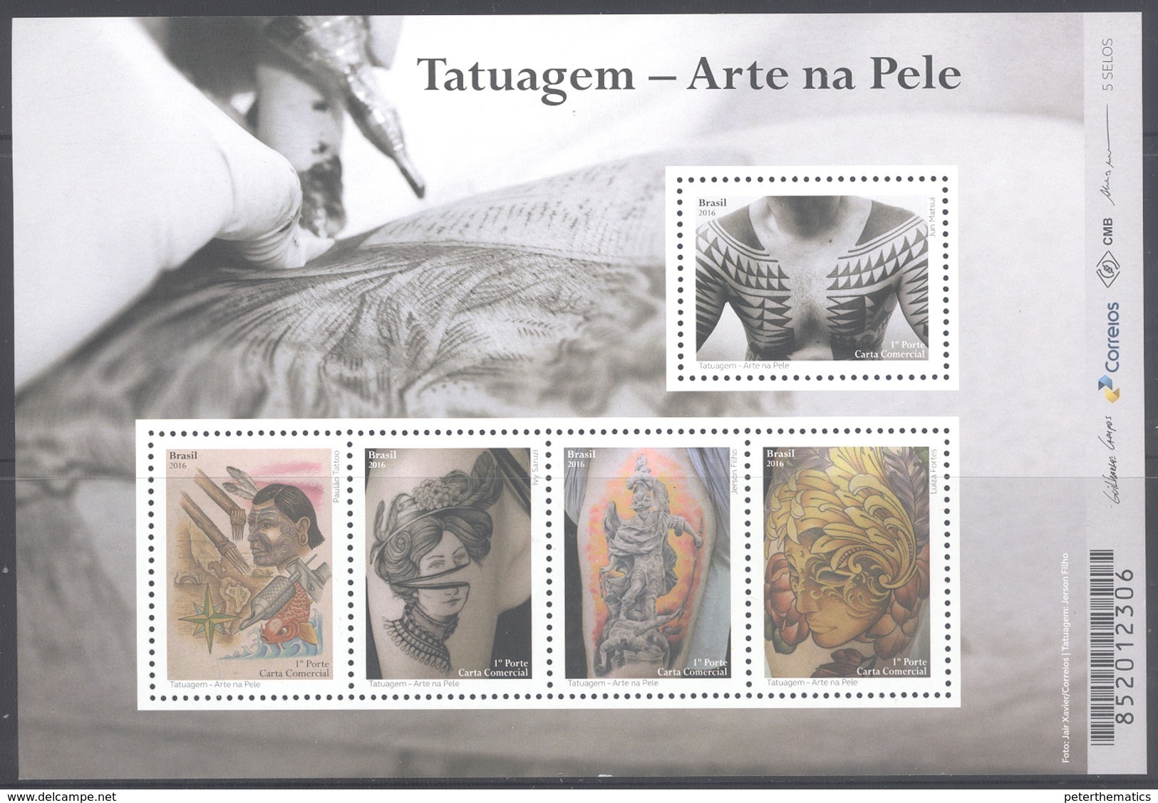 BRAZIL, 2016,  MNH, ART, TATTOOS, FISH, SHEETLET - Other & Unclassified