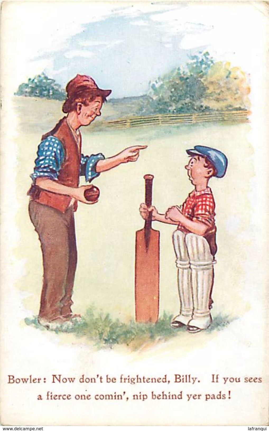 Ref 431- Sports - Cricket  - Illustrateurs - Illustrateur Enfants - The Hope Of His Side - Post Card - Carte Bon Etat - - Críquet