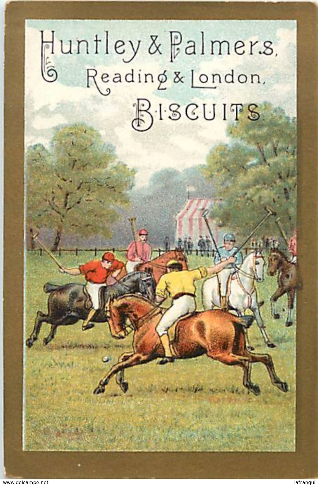 Ref 420- Chromo -biscuit Huntley Et Palmers - Reading Et Londres - Sports -sport - Le  Polo A Cheval - Chromo Bon Etat - - Autres & Non Classés