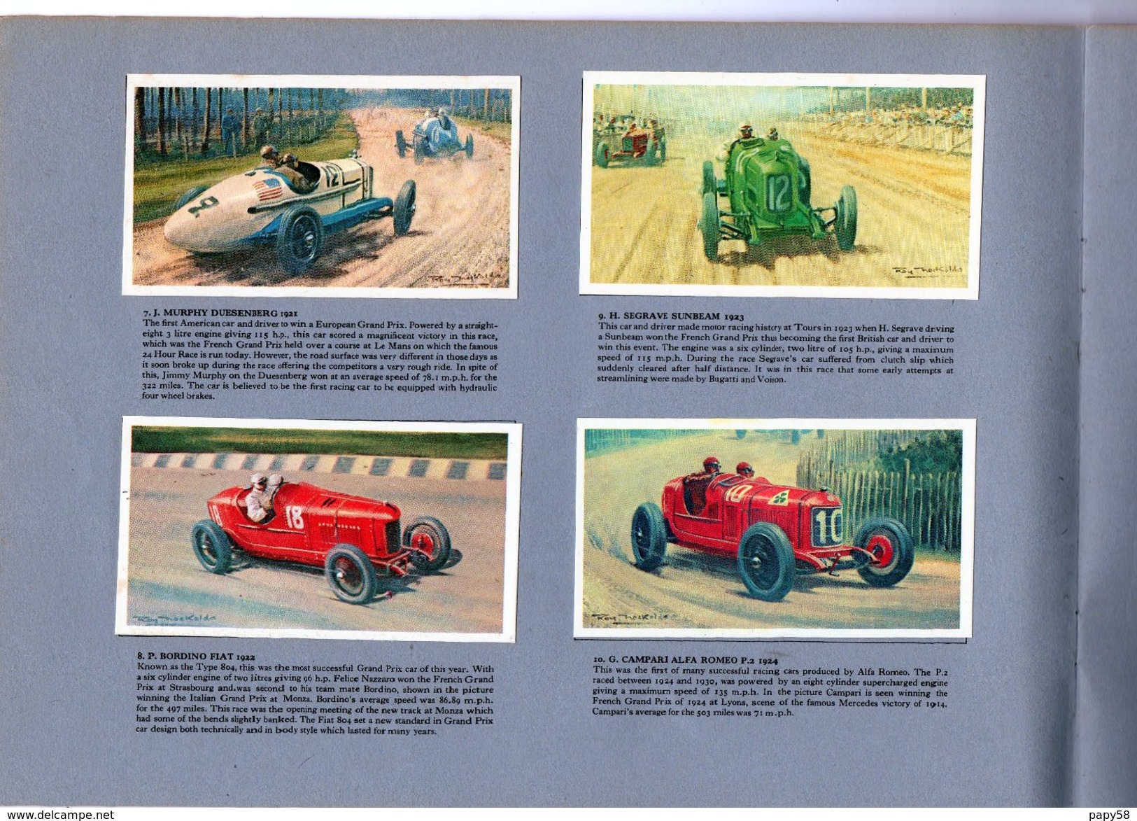 Chromos & Images > Fiches Illustrées > Sports Album Complet 36 Images The Story Of Grand Prix Motor Racing - Sport