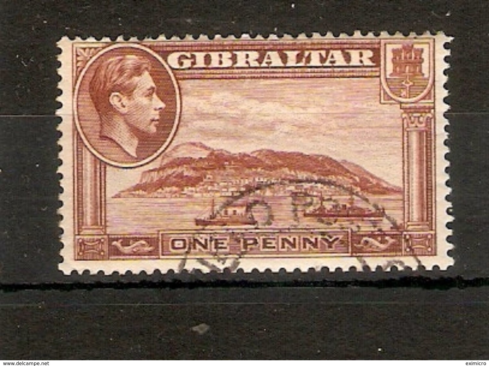 GIBRALTAR 1940 1d SG 122ab PERF 13½ WATERMARK SIDEWAYS VERY FINE USED Cat £7 - Gibraltar