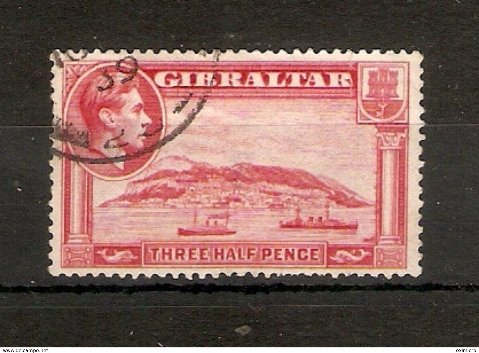 GIBRALTAR 1938 1½d CARMINE SG 123a PERF 13½ FINE USED Cat £18 - Gibraltar