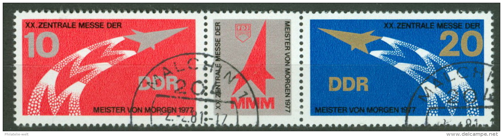 DDR 2268/69 Dreierstreifen O Tagesstempel - Usados