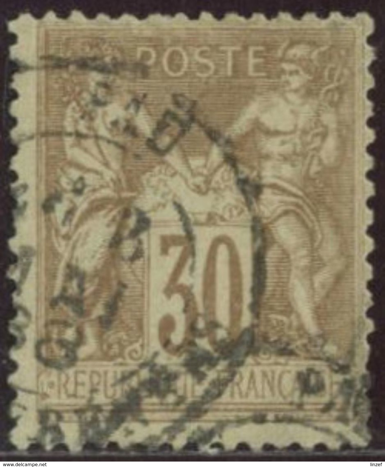 France 1881 Yv. N°80 - 30c Brun-jaune Sage Type II - Oblitéré - 1876-1898 Sage (Type II)