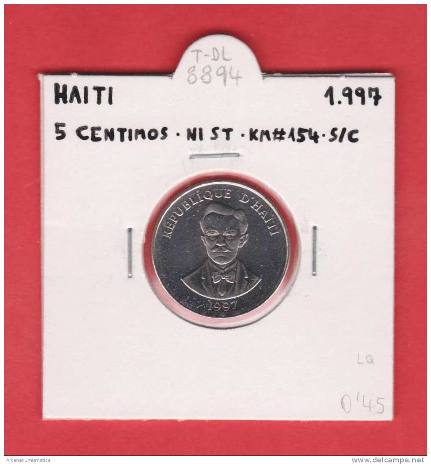 HAITI   5  CENTIMOS  1.997  NI  ST    KM#154   SC/UNC    DL-8894 - Haiti