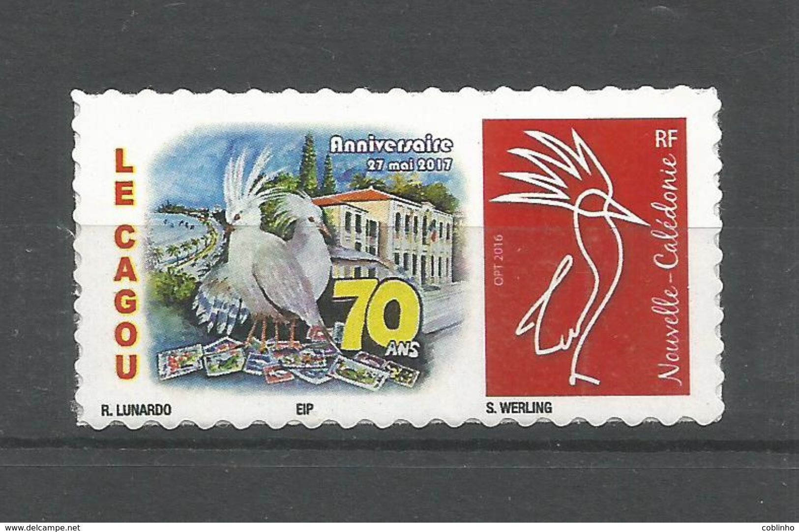 NOUVELLE CALEDONIE (New Caledonia)- Timbre Personnalisé - Club Le Cagou - 2017 - 70ème Anniversaire - Unused Stamps