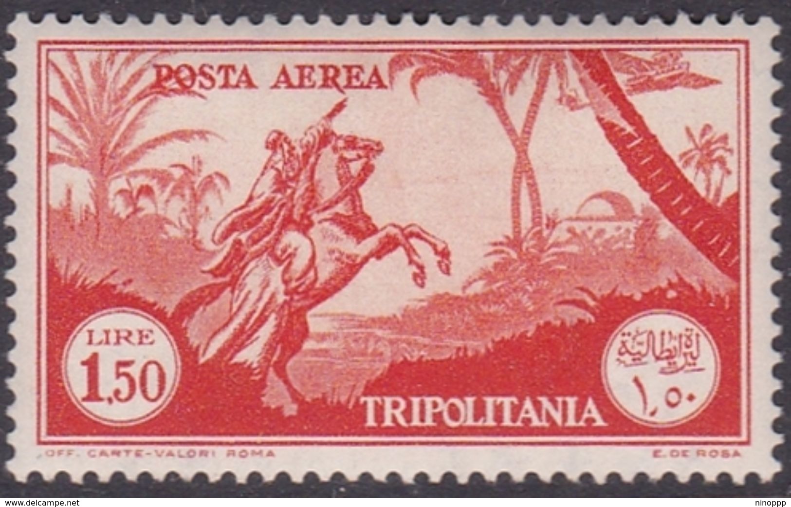 Italy-Colonies And Territories-Tripolitania A15  1931 Air Horseman, 1 .50 Orange, Mint Hinged - Tripolitania