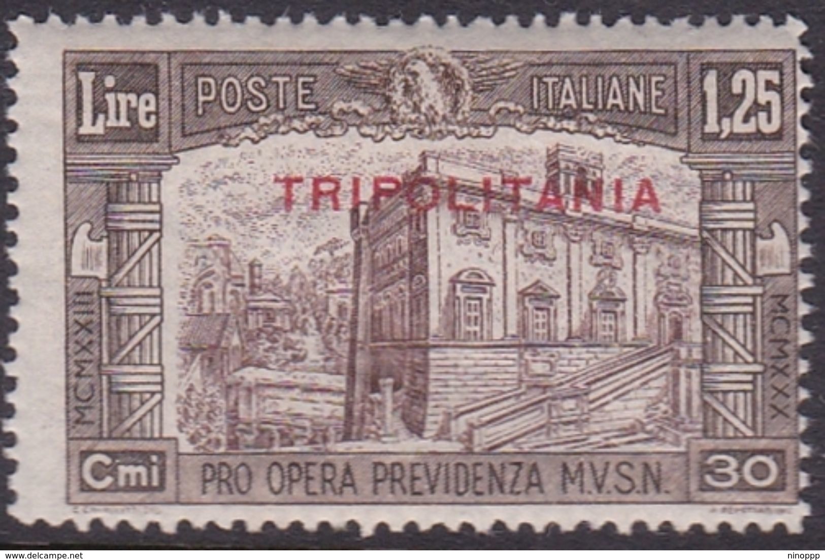 Italy-Colonies And Territories-Tripolitania S71 1930 3rd National Defence,1.25 + 50c Brown Mint Never Hinged - Tripolitania