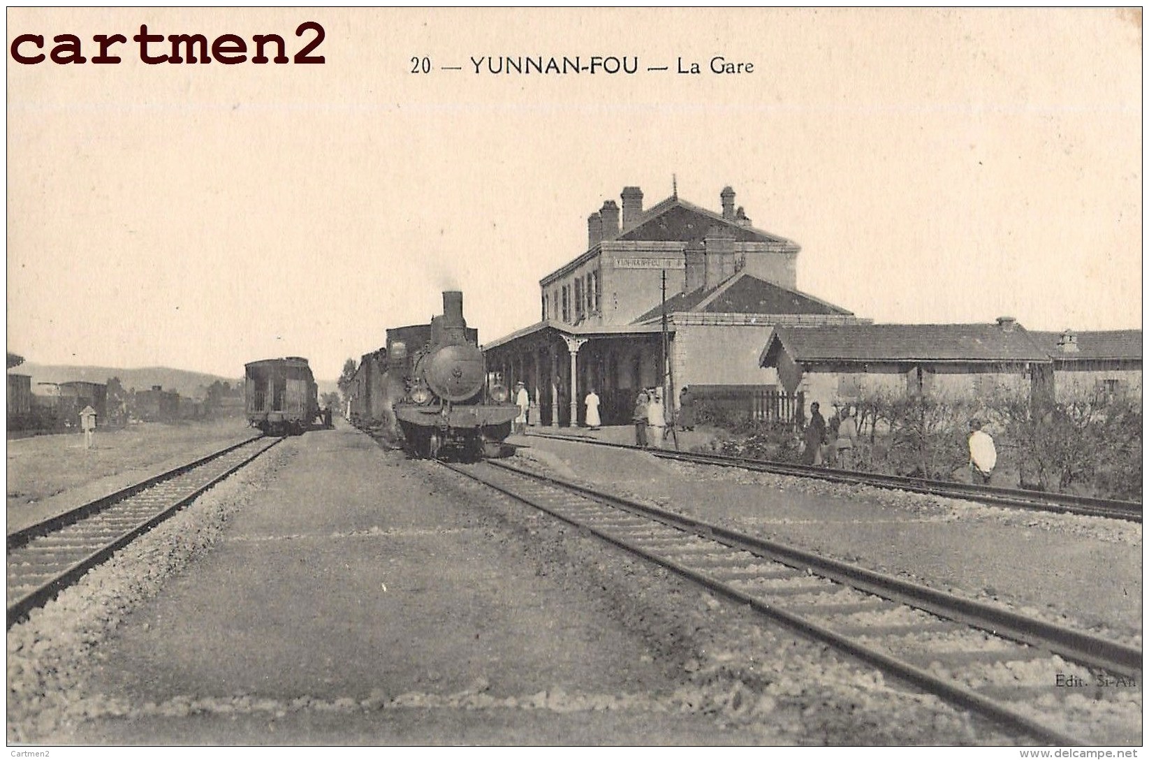 RARE CPA : YUNNAN-FOU LA GARE STATION BAHNHOF CHINE CHINA INDOCHINE - Cina