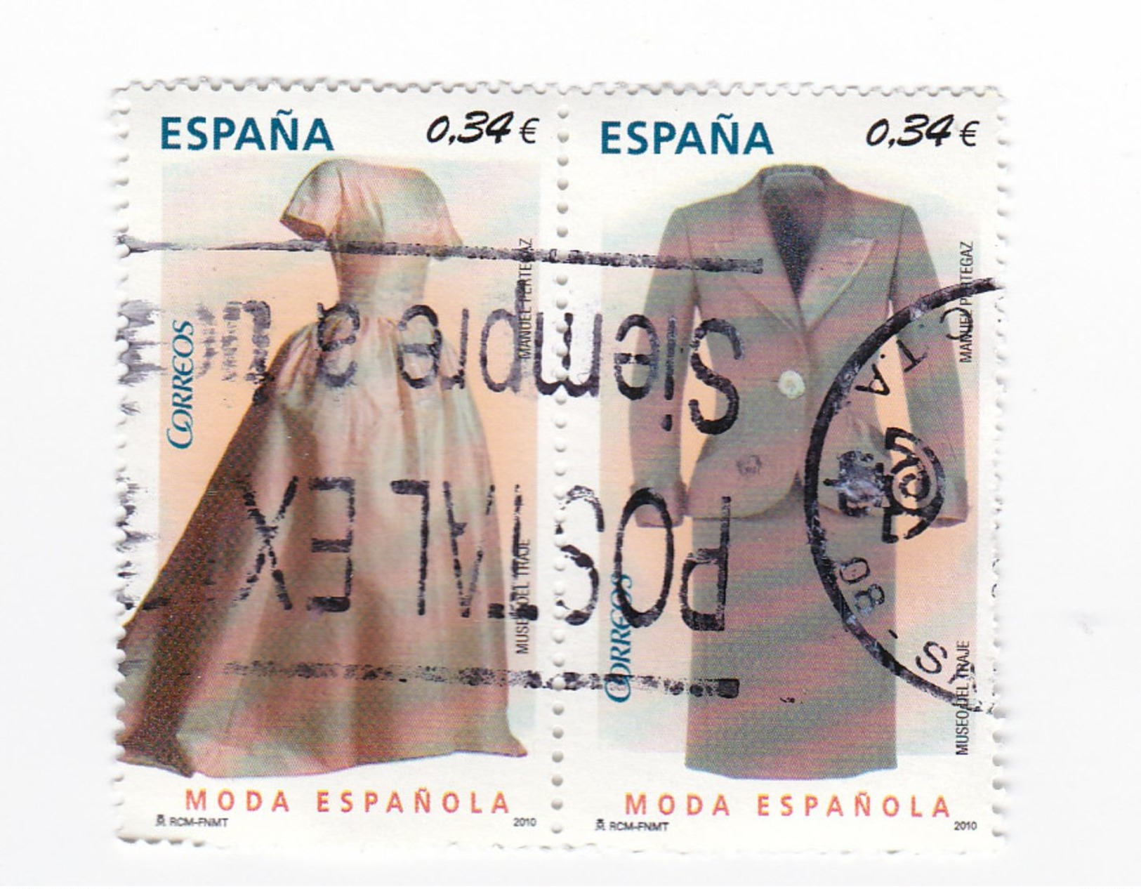 2 TIMBRES  - 0,34 Euros - MODA ESPAGNOLE - Oblitérés