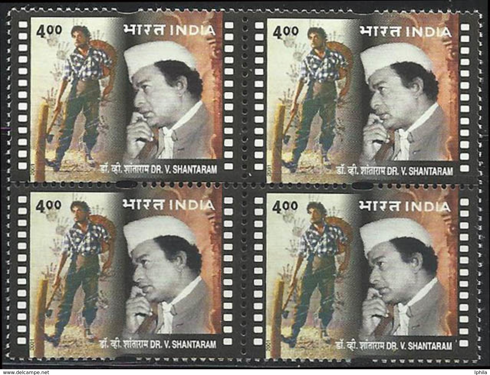 V Shantaram Block Of Four Actor Producer Director India Indian Cinema Bollywood 2001 Movies Films  Indien Inde - Cinema