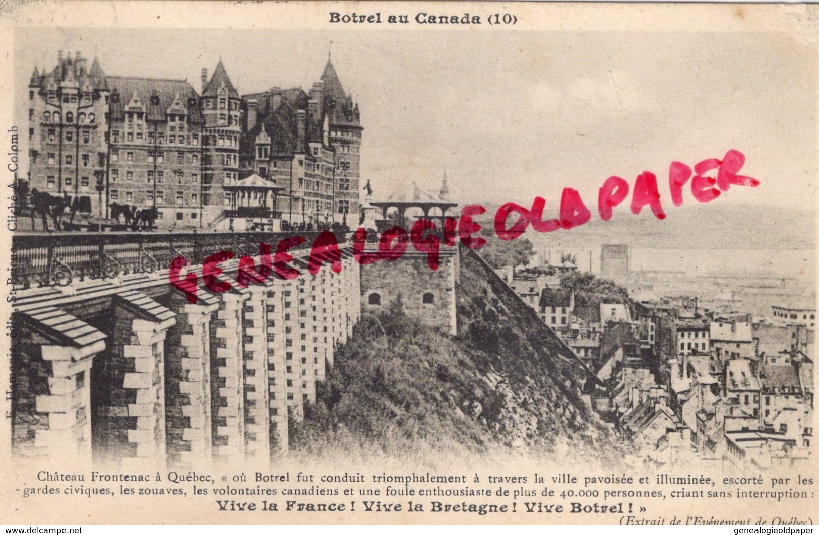 CANADA - QUEBEC  -BOTREL AU CANADA - CHATEAU FRONTENAC -1904 - Autres & Non Classés