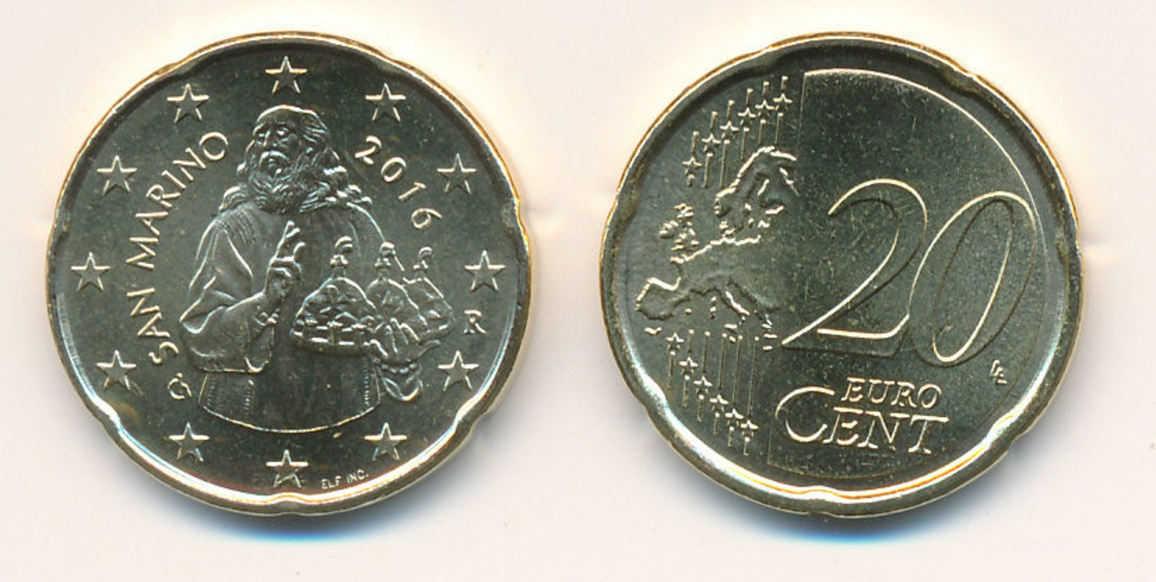 SAN MARINO 2016 - Original Oficial 20 Céntimos Moneda De Curso - UNCIRCULATED - San Marino