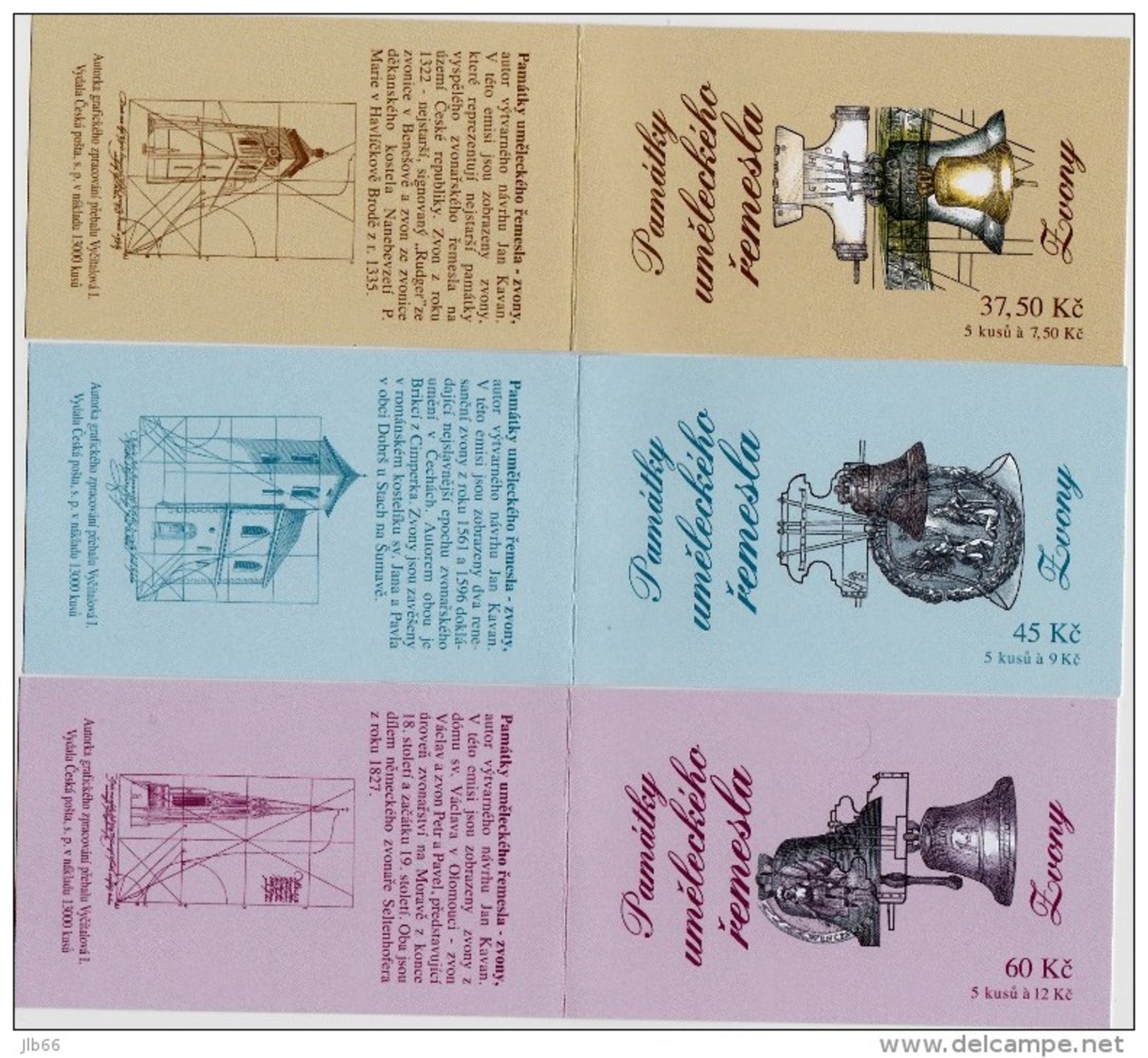 3 Carnet 2005 De 5 Timbres YT C 404/406 Cloches / Booklet Michel MH 0-119/121 (443/445) Bell Glocken - Neufs