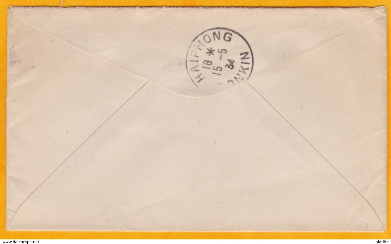 1934 - Lettre  De Hanoi RP (Tonkin, Indochine) Vers New York  (USA) Via Haiphong - Covers & Documents