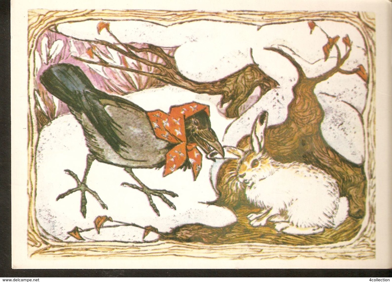 K. Russia USSR Soviet Postcard Russian Tales Hare Brag Bragging Fairy Tale Story Animal Crow Illustration By Alekseev - Fairy Tales, Popular Stories & Legends