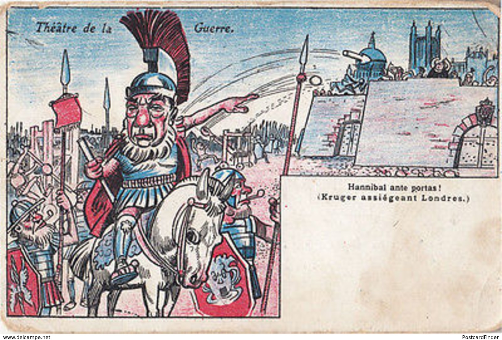 Hannibal Barca Visiting Theatre Of War Guerre In London Antique Postcard - Autres & Non Classés