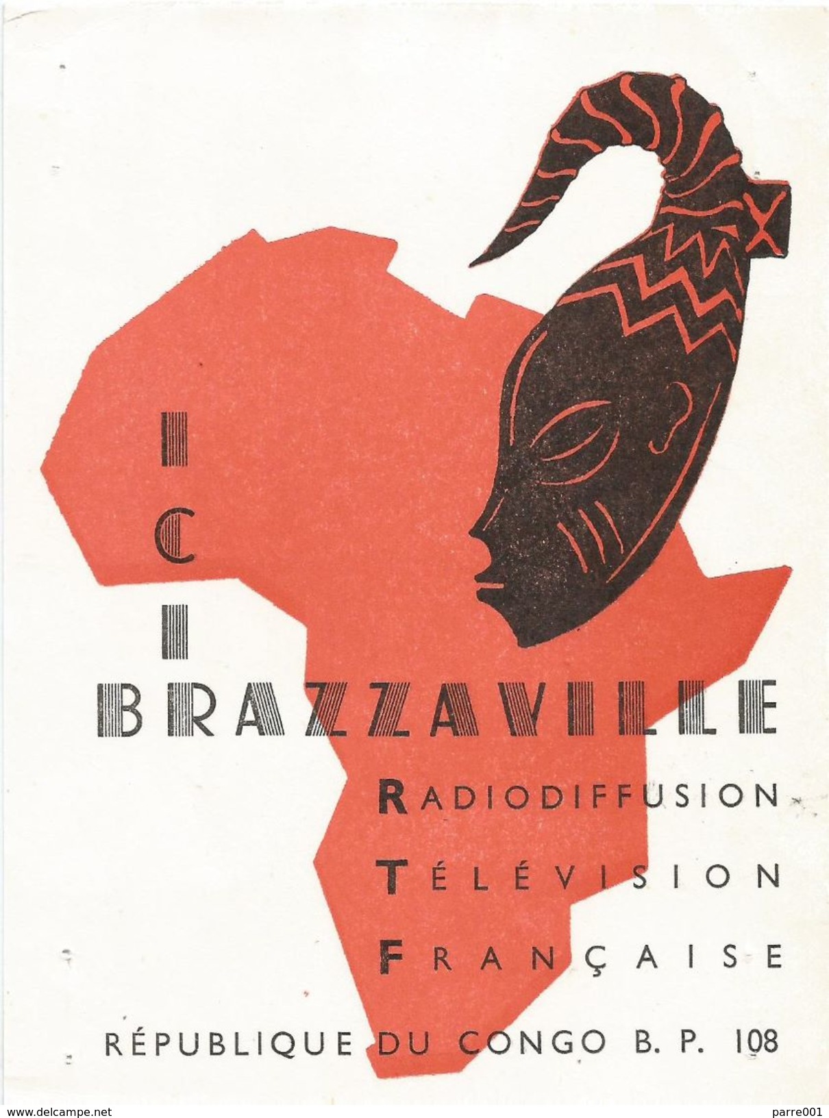 Congo 1960 Brazzaville Meter Franking Universal &ldquo;Multi-Value&rdquo; U4 EMA Radio Card - Afgestempeld
