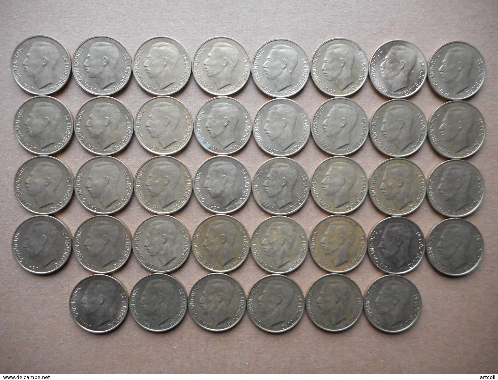 Luxembourg 5 Francs 1986-1990 (Lot Of 38 Coins) - Luxemburg