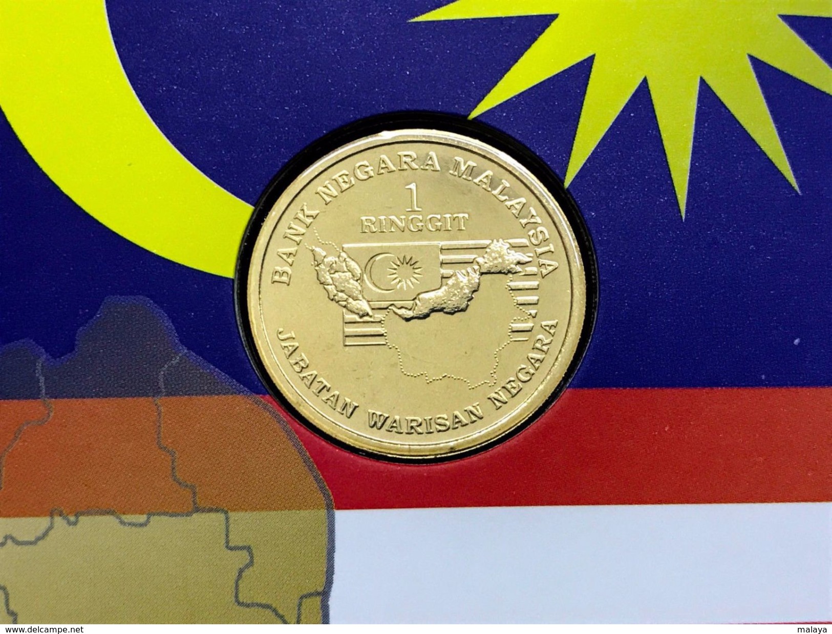 Malaysia 2010 1 Ringgit 50th National Flower Bunga Raya Commemorative Nordic Gold  Coin BU - Malaysia