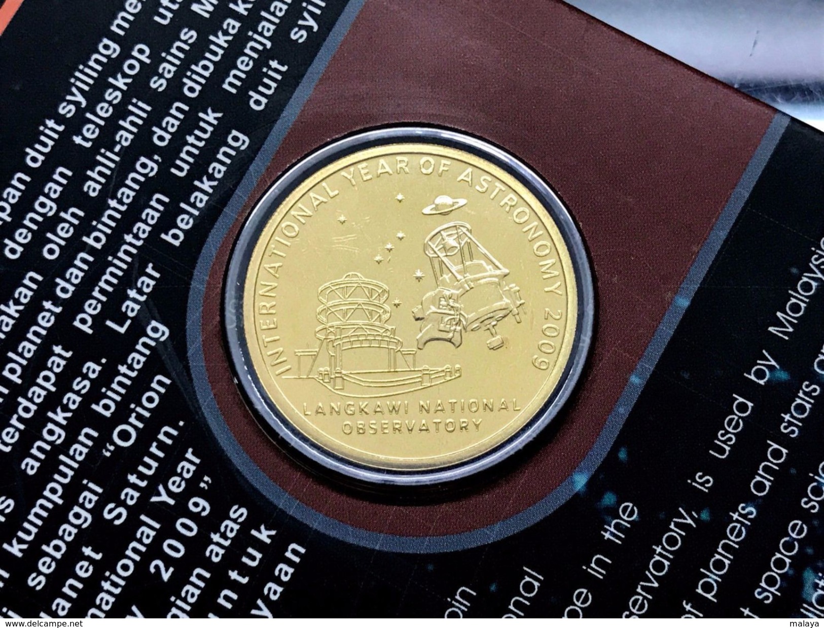 Malaysia 2009 1 Ringgit International Year Of Astronomy Commemorative Nordic Gold Coin BU - Malaysia
