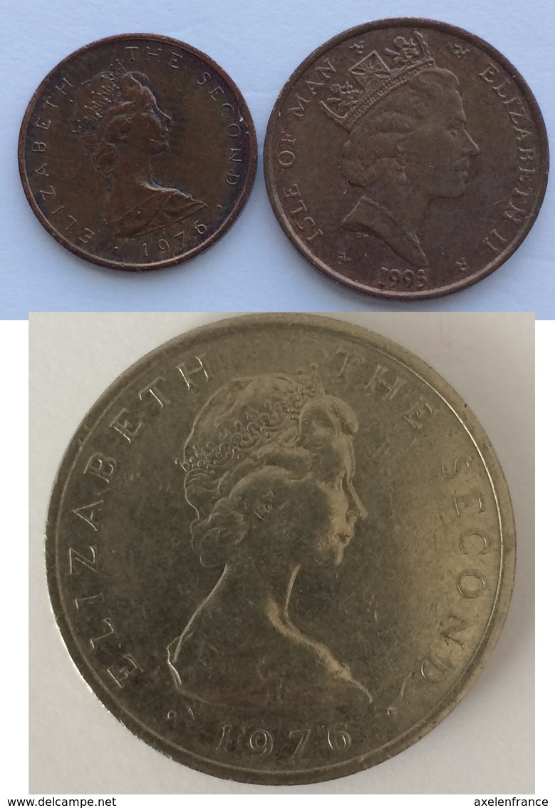 Ile De Man - Half Penny 1972 - 1 Penny 1993 - 10 Pence 1976 - Isle Of Man