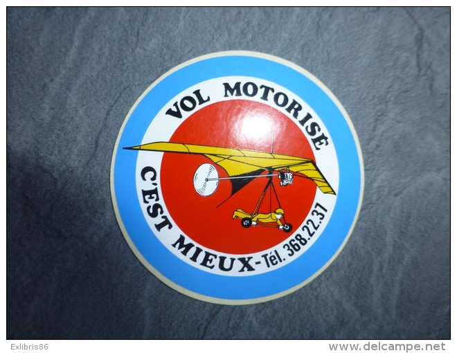 AVIATION Autocollant Vol Mototrisé C'est Mieux (aile Volante ULM )   ; Ref  701 VP 35 - Stickers