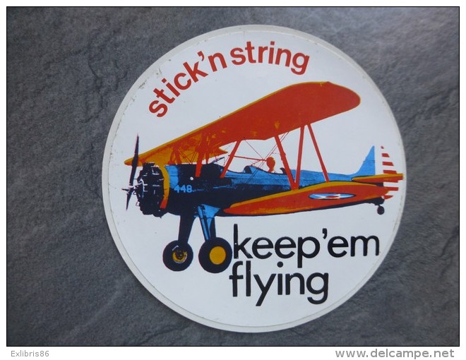 AVIATION Autocollant Stick String, Keep'em Flying  ; Ref  731 VP 35 - Stickers