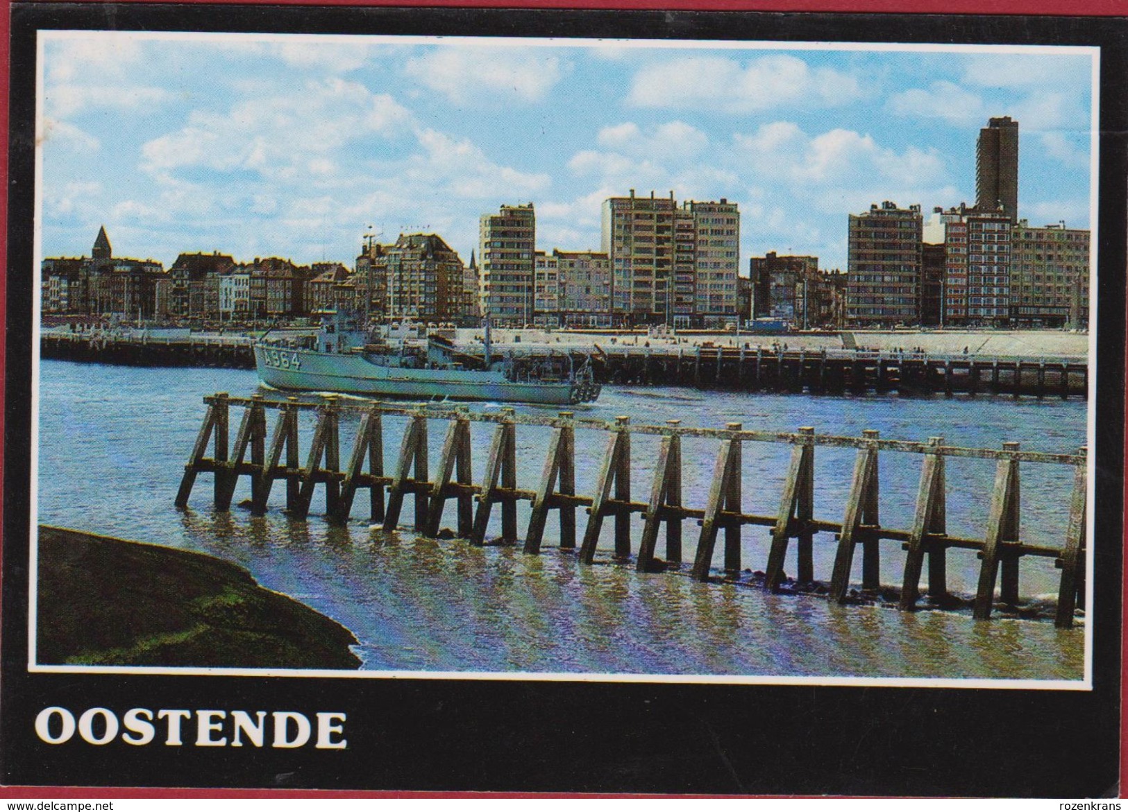 Grote Kaart Grand Format Oostende Zeedijk 1991 (kreuken) - Oostende