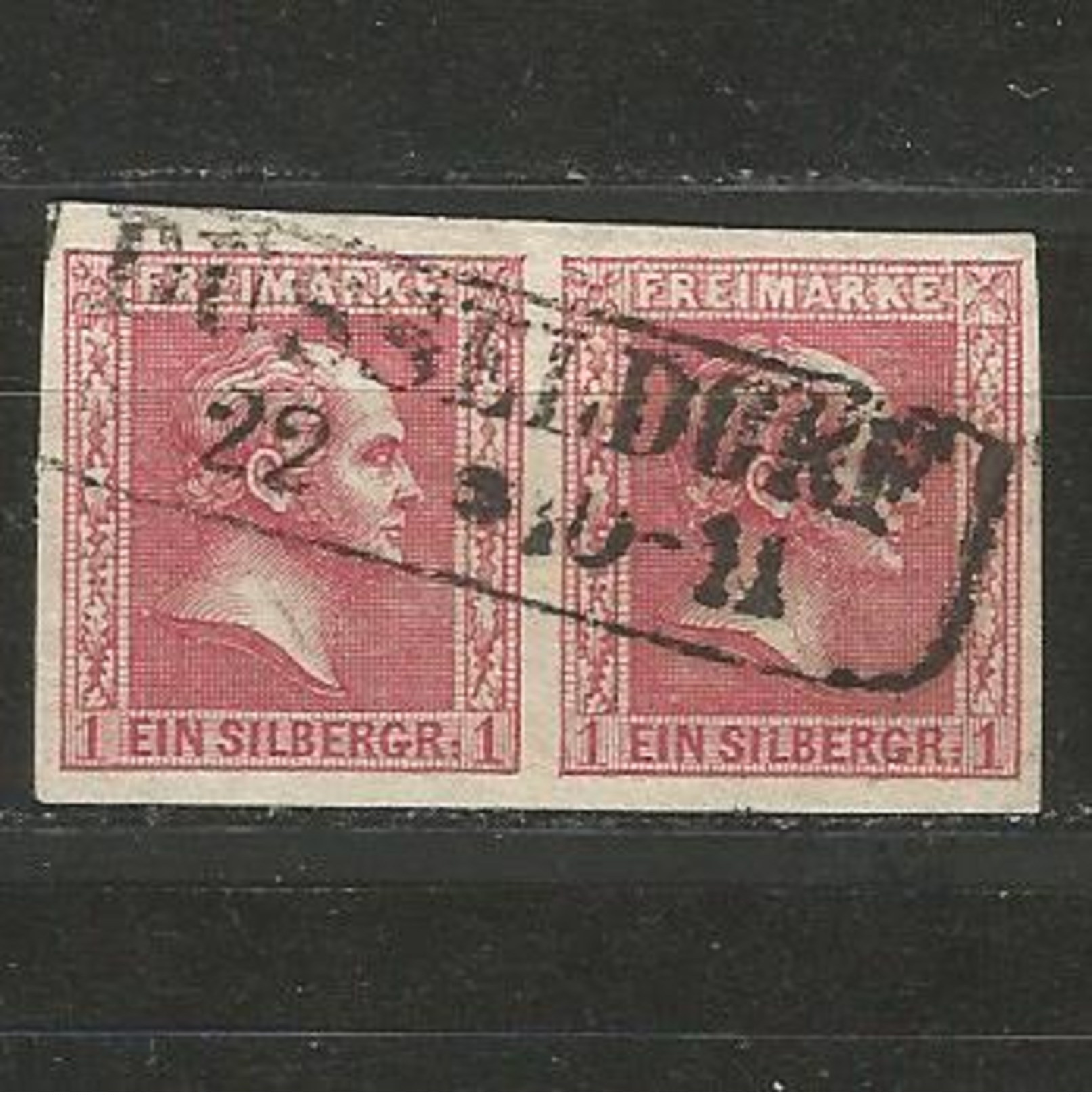 Preussen. König Friedrich Wilhelm IV., Paar Nr. 10 Stempel Düsseldorf - Andere & Zonder Classificatie