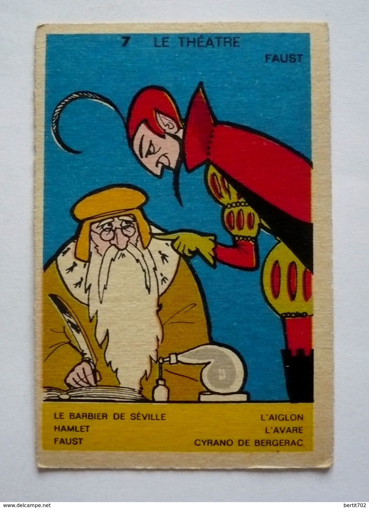 Illustrateur JEAN BRIAN - Le Théâtre - FAUST - Verso: Carte à Jouer  90 X 60 Mm - Artis Historia