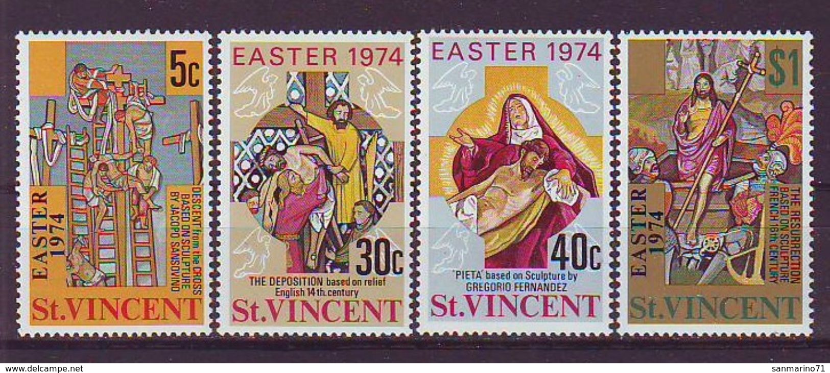 ST.VINCENT 346-349,unused,Easter 1974 - St.Vincent (1979-...)