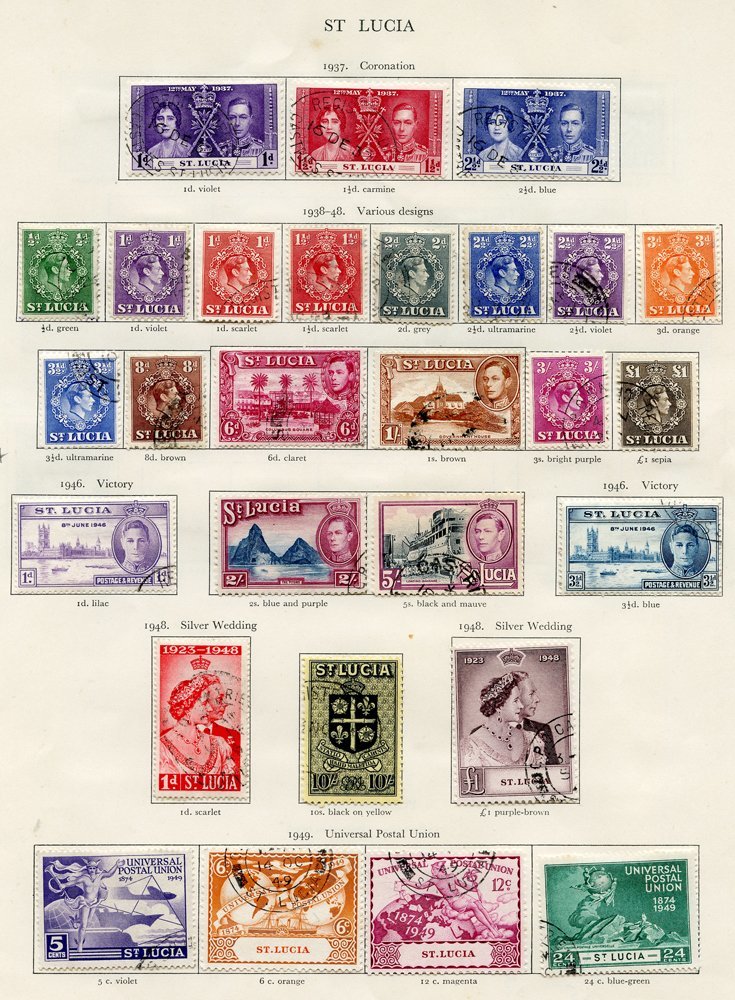 KGVI COLLECTIONS St. Lucia 1937-51 Complete (49) & St. Vincent 1937-51 Complete (51) Cat. £540 - Other & Unclassified