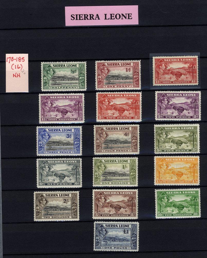BRITISH AFRICA - NIGERIA 1938 Set M (SG.49/59) + Perf Variations Incl. 2/6d P.13x 11½, 5s P.13x 11½, SIERRA LEONE 1938 S - Other & Unclassified